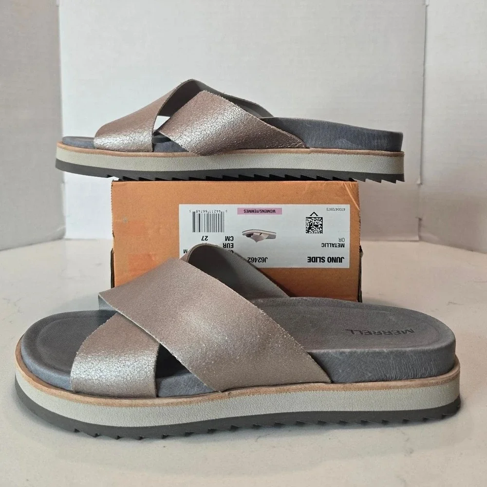 Merrell Juno Slide Sandals in Metallic Bronze Women's Size US 10